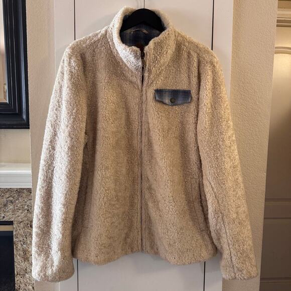 Pendleton Women’s Softshell Fuzzy Full
Zip Sherpa Jacket Beige Heather
Size XL - Picture 2 of 9
